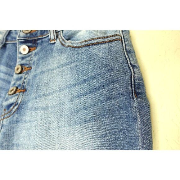 Kancan Button Fly Distressed Blue Ankle length Skinny Jeans - Picture 5 of 14